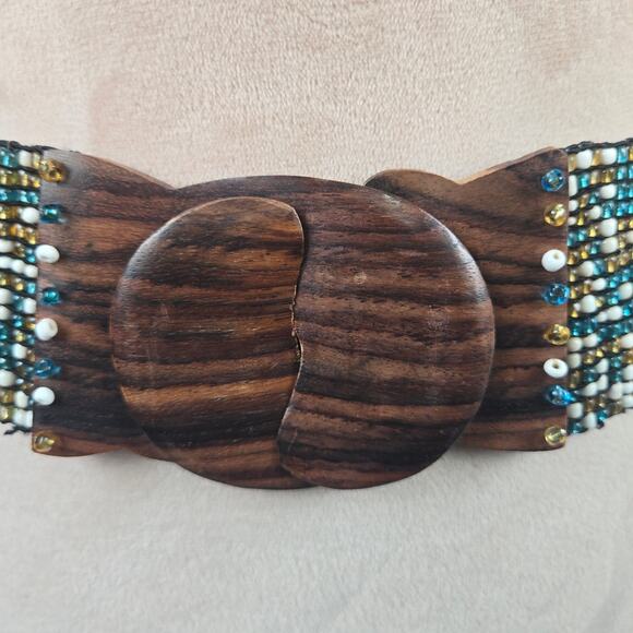 Unbranded Beaded Wide Stretch Belt OS fits most - Picture 4 of 6